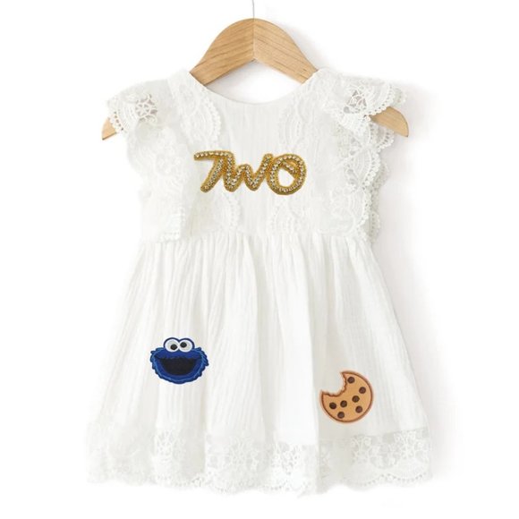 Cookie Monster Second Birthday Outfit Dress Clothes Sesame Street Clothes Two